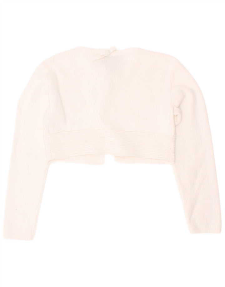 Armani Junior Girls Crop Cardigan Sweater 4-5 Years White