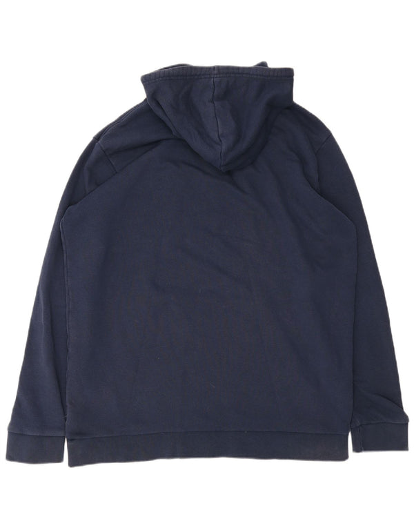 Adidas Mens Graphic Hoodie Jumper XL Navy Blue Cotton