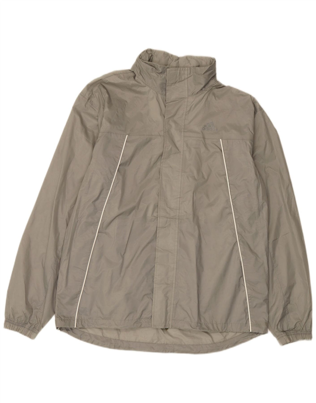 Adidas Mens Rain Jacket UK 38 Medium Grey Nylon