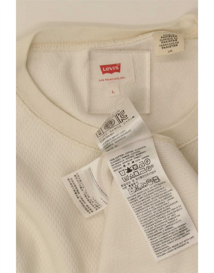 Levi's Mens Top Long Sleeve Large White Cotton