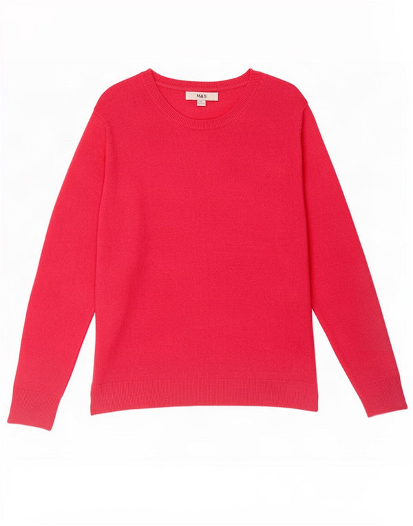 Marks & Spencer Womens Boat Neck Jumper Sweater UK 18 XL Pink Acrylic