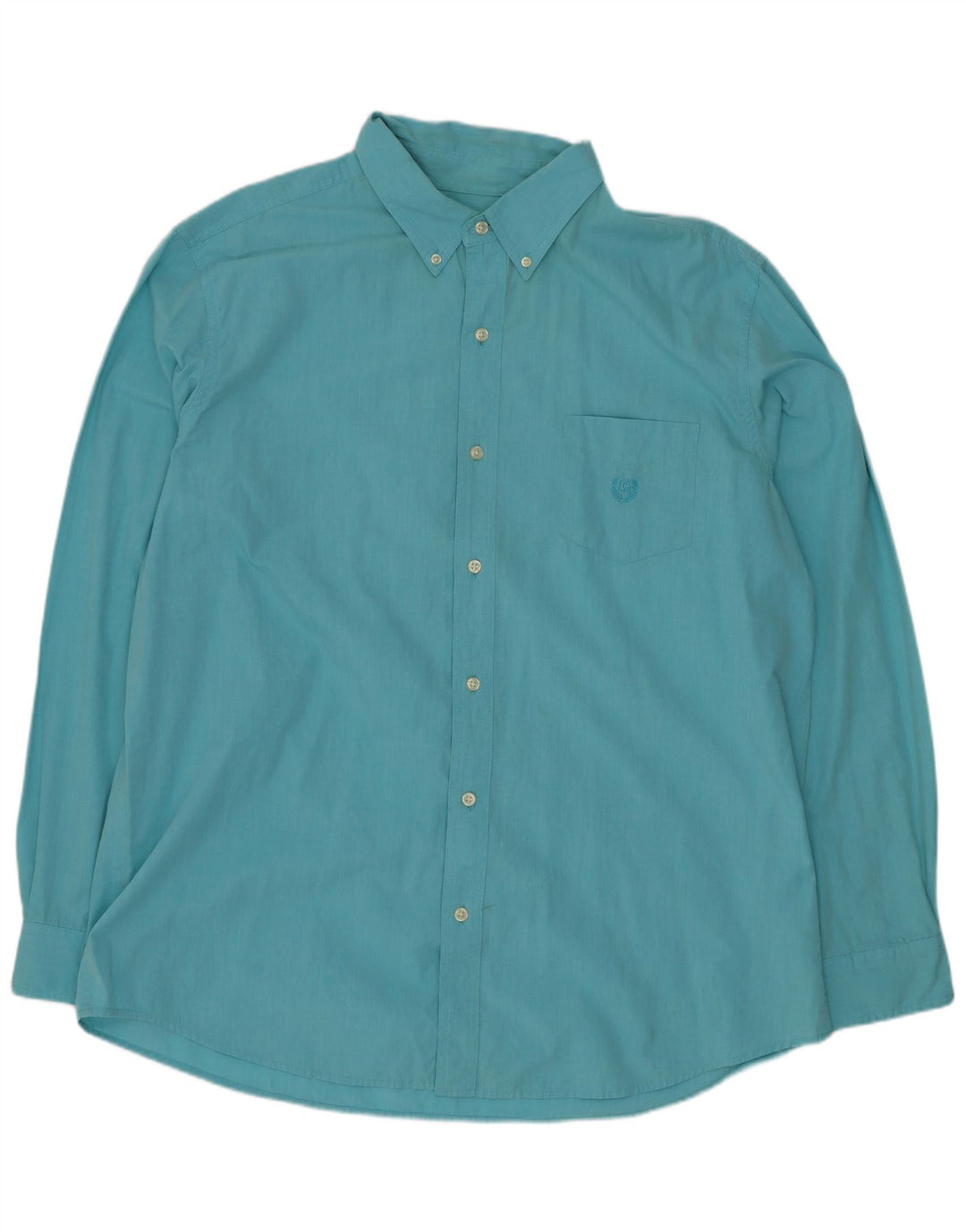 Chaps Mens Regular Fit Shirt XL Blue Cotton