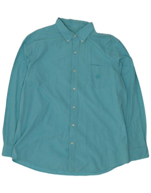 Chaps Mens Regular Fit Shirt XL Blue Cotton