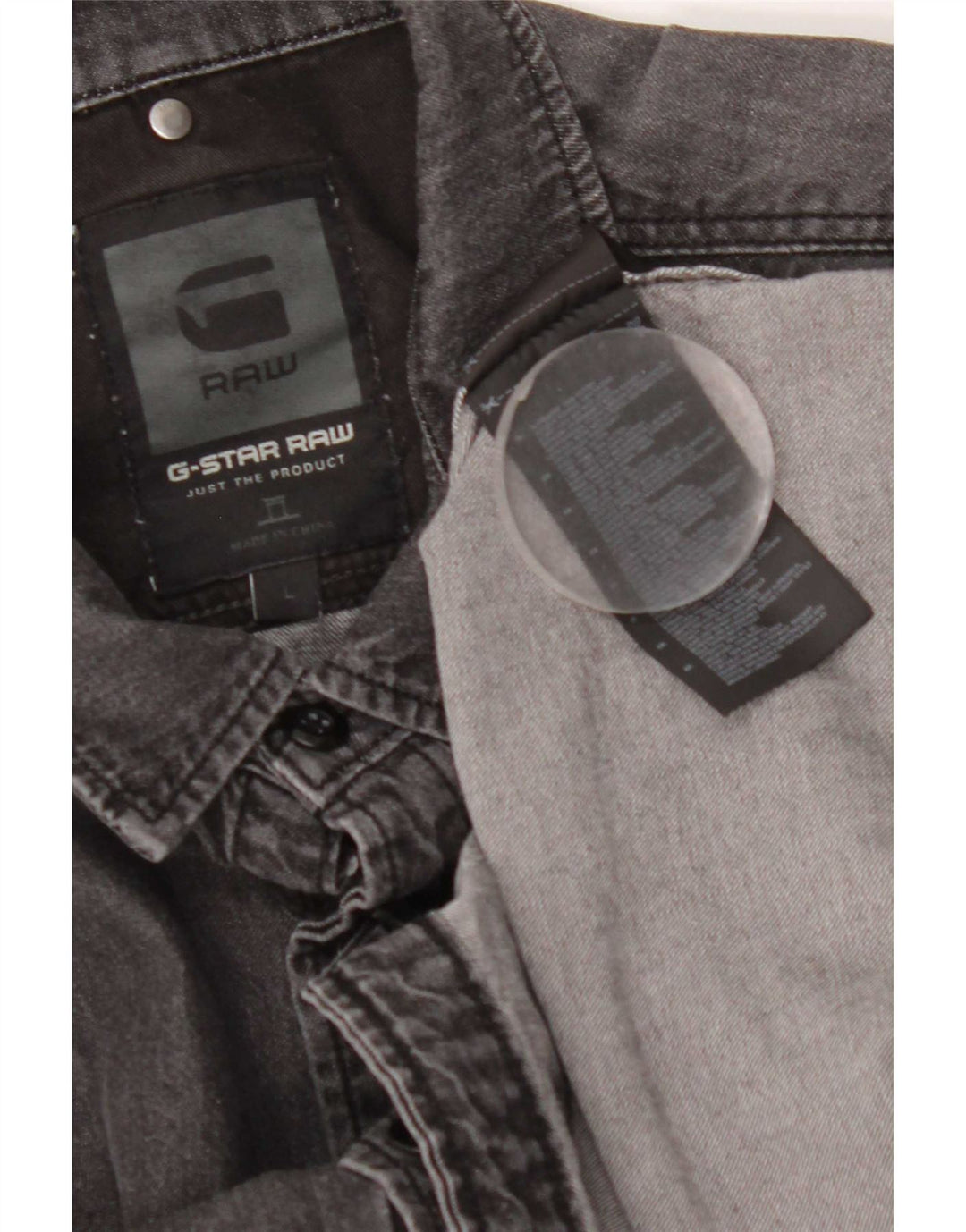G-Star Mens Denim Shirt Large Grey Cotton