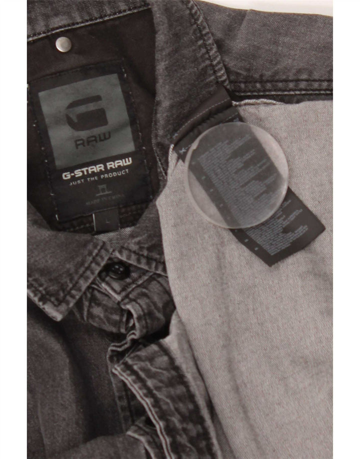 G-Star Mens Denim Shirt Large Grey Cotton