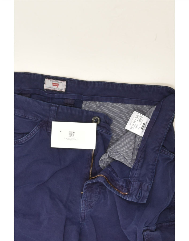 CARRERA Mens Slim Cargo Trousers IT 54 2XL W42 L31 Navy Blue Cotton | Vintage Carrera | Thrift | Second-Hand Carrera | Used Clothing | Messina Hembry 