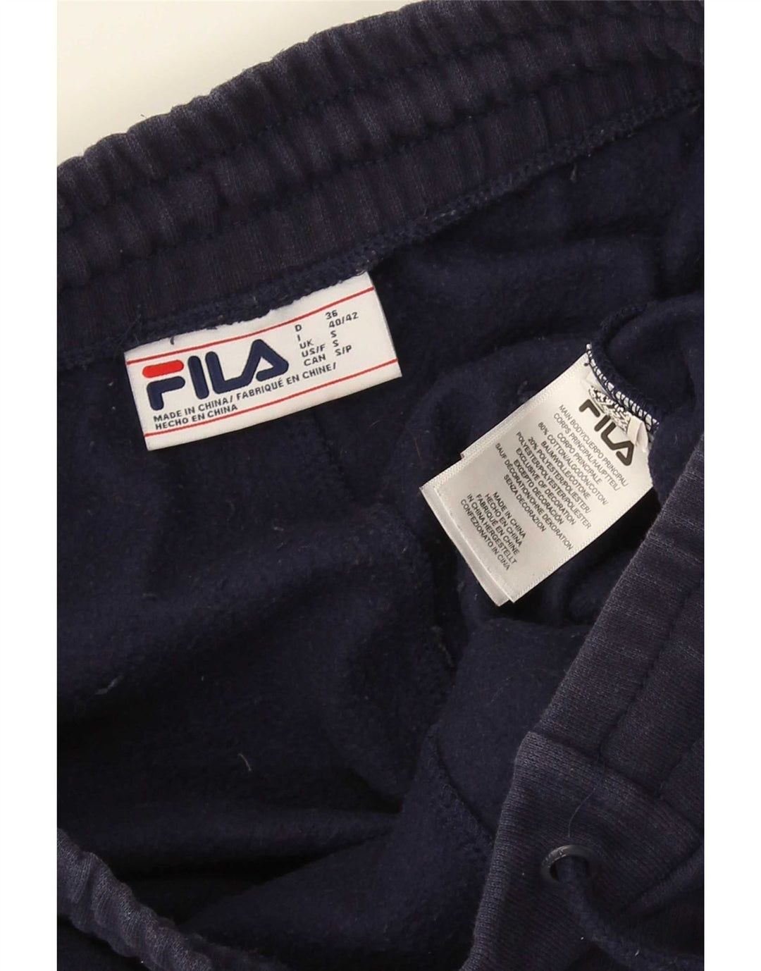 Fila Mens Tracksuit Trousers Joggers Small  Navy Blue Cotton