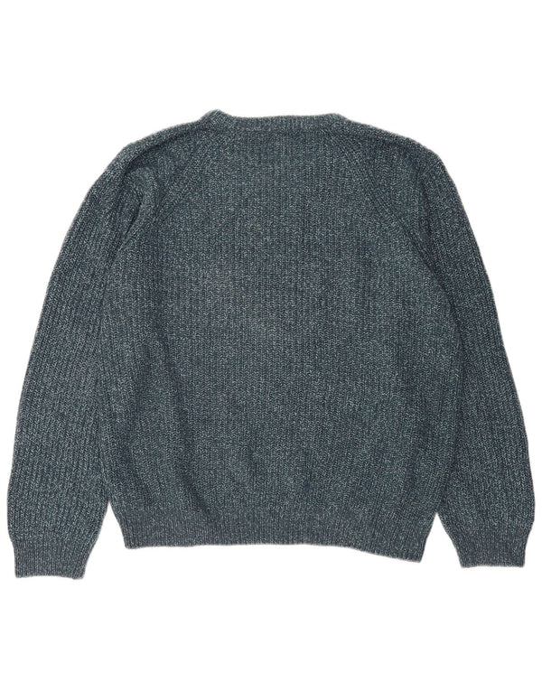 Marks & Spencer Mens Boat Neck Jumper Sweater XL Blue Acrylic