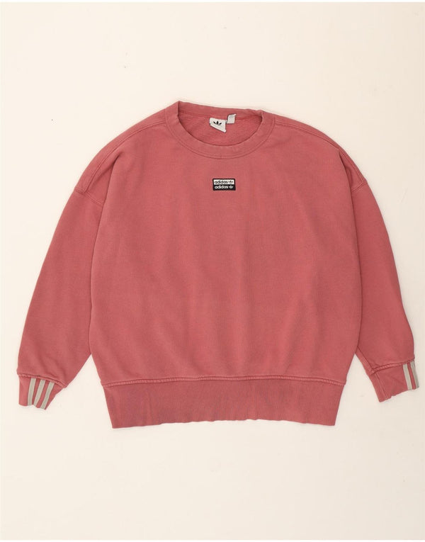 Adidas Womens Oversized Sweatshirt Jumper UK 18 XL Pink Cotton