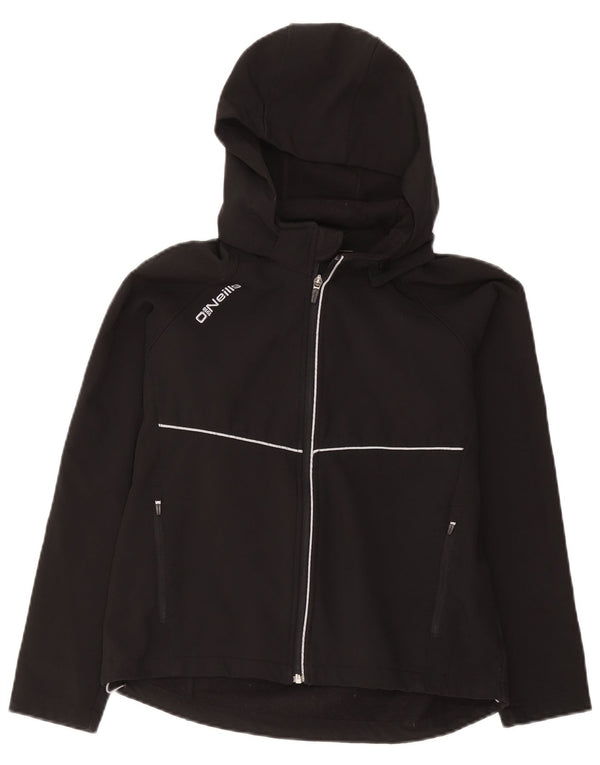 O'Neills Boys Hooded Windbreaker Jacket 10-11 Years Black Polyester