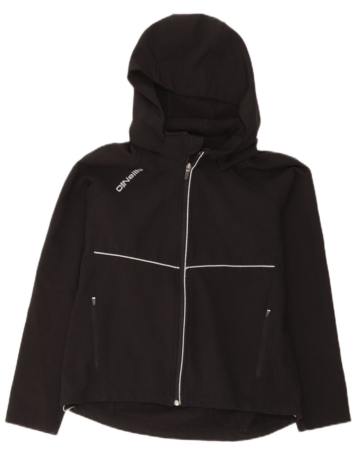 O'Neills Boys Hooded Windbreaker Jacket 10-11 Years Black Polyester