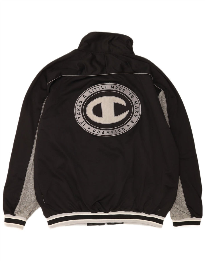 Champion Mens Graphic Tracksuit Top Jacket Large Black Colourblock