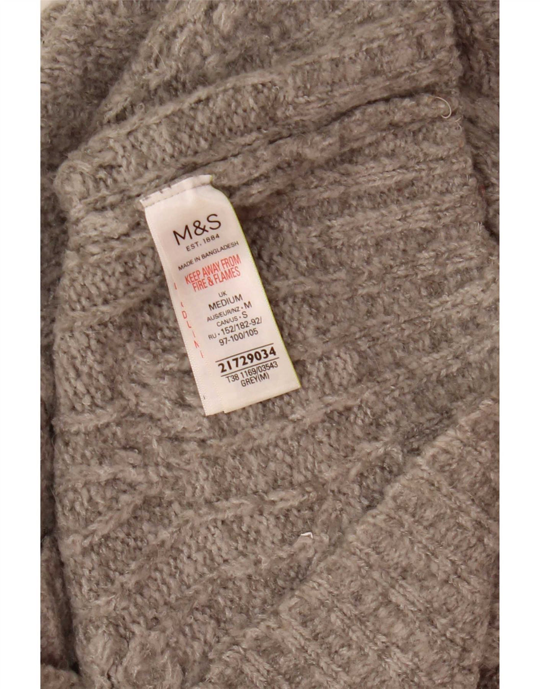 Marks & Spencer Womens Oversized Roll Neck Jumper Sweater UK 14 Medium Grey