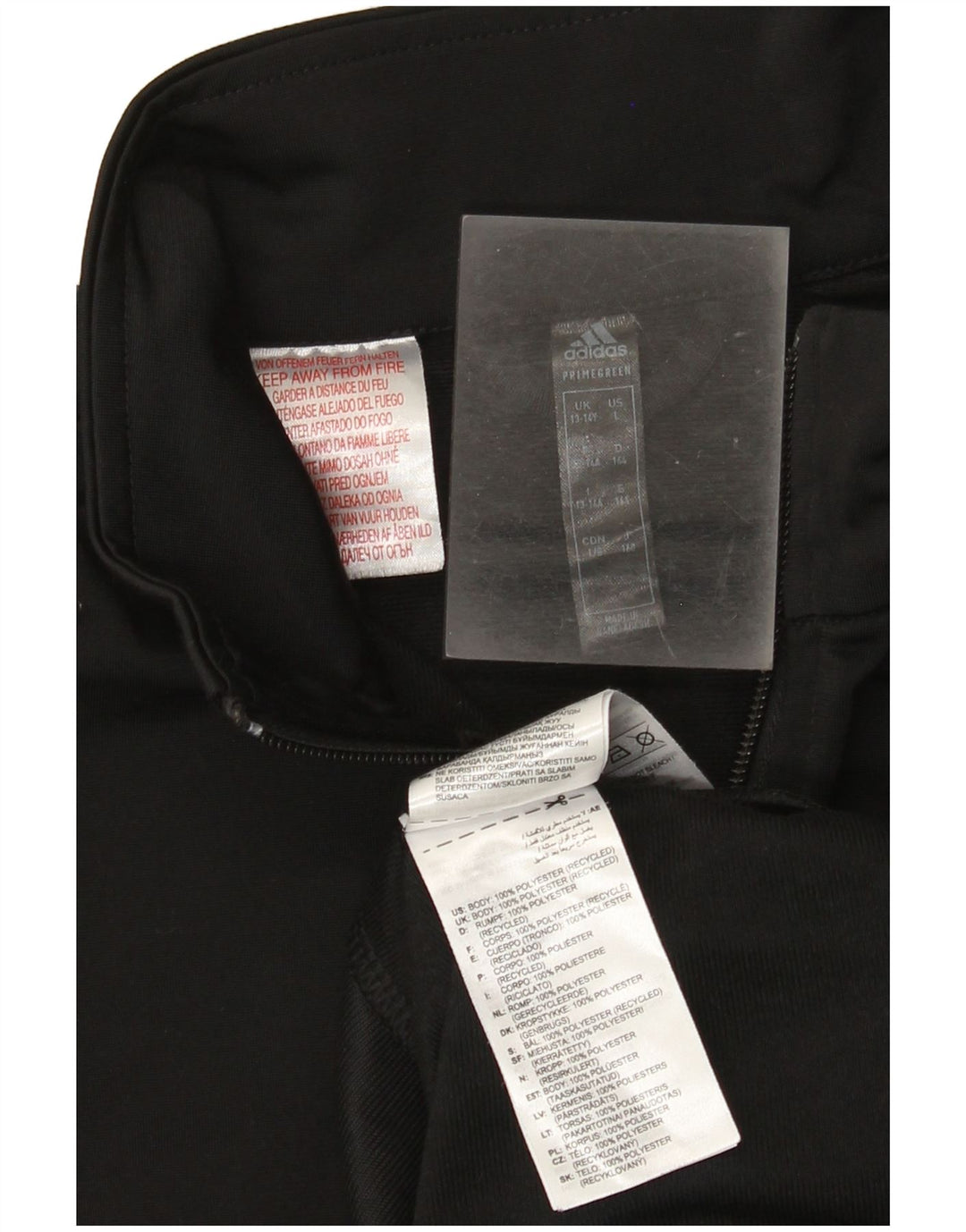 Adidas Boys Graphic Tracksuit Top Jacket 13-14 Years Black Polyester