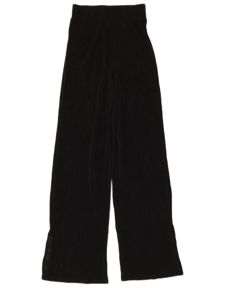 Zara Womens See Through Wide Leg Trousers Small W24 L31 Black