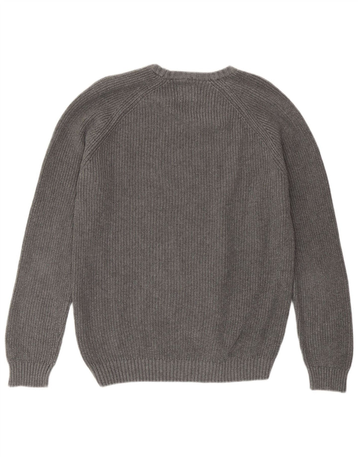 Zara Mens Crew Neck Jumper Sweater Medium Grey Cotton