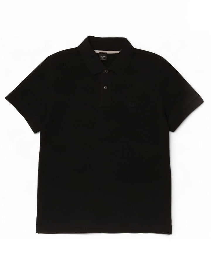 Hugo Boss Mens Regular Fit Polo Shirt XL Black Cotton