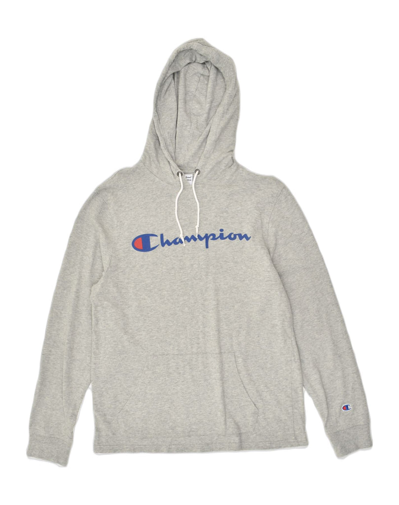 CHAMPION Mens Graphic Hoodie Jumper Medium Grey Cotton | Vintage Champion | Thrift | Second-Hand Champion | Used Clothing | Messina Hembry 