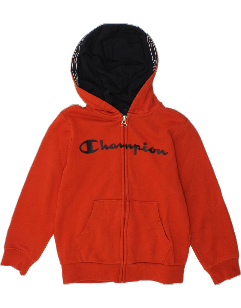 CHAMPION Boys Graphic Zip Hoodie Sweater 5-6 Years XS Orange | Vintage Champion | Thrift | Second-Hand Champion | Used Clothing | Messina Hembry 