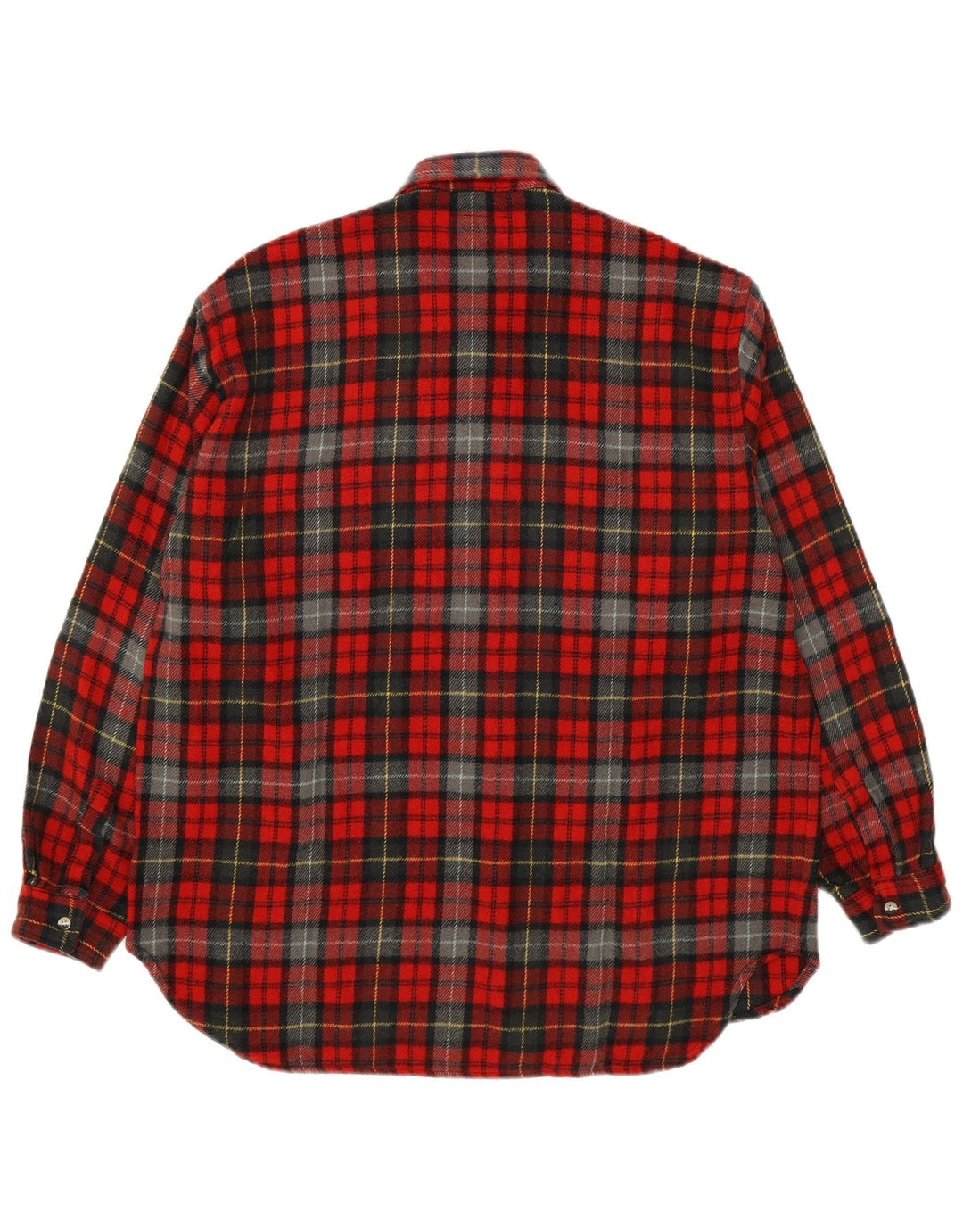 Brugi Mens Flannel Shirt Large Red Plaid Acrylic