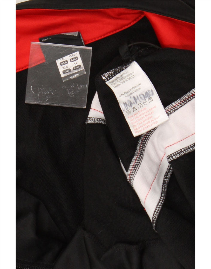 Umbro Boys Tracksuit Top Jacket 13-14 Years XL Black Colourblock Polyester