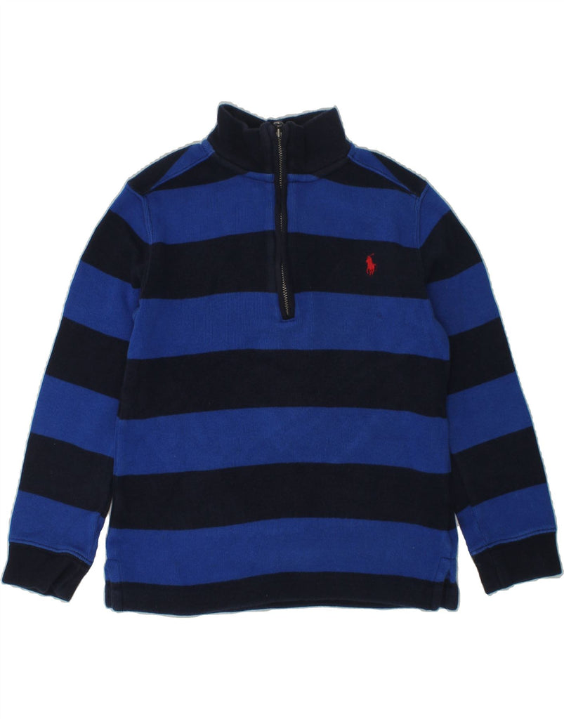 POLO RALPH LAUREN Boys Zip Neck Jumper Sweater 5-6 Years Blue Striped | Vintage Polo Ralph Lauren | Thrift | Second-Hand Polo Ralph Lauren | Used Clothing | Messina Hembry 