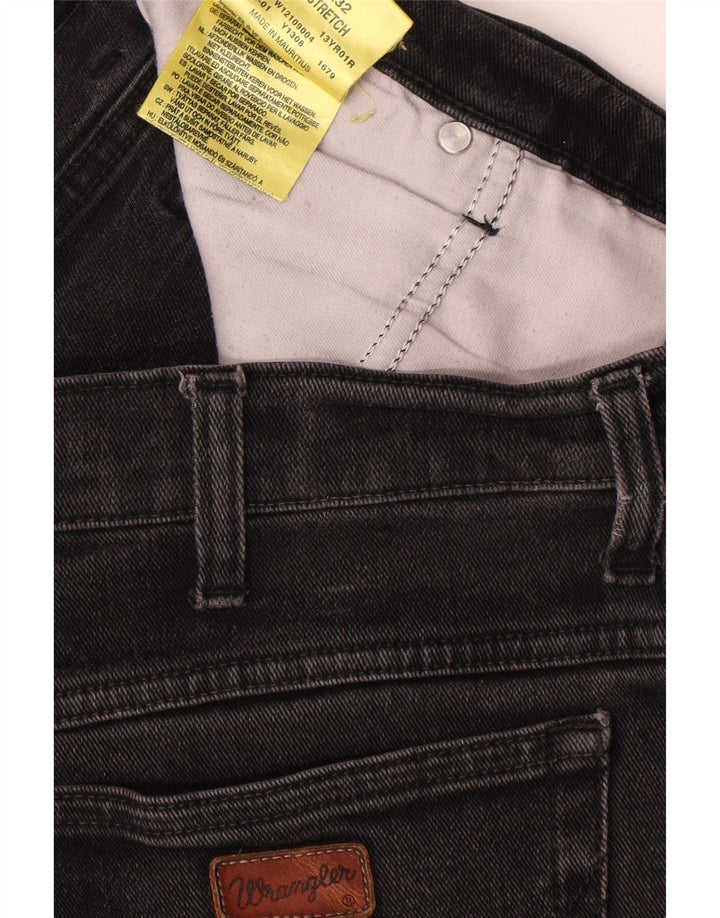Wrangler Mens Texas Stretch Straight Jeans W38 L32 Black Cotton