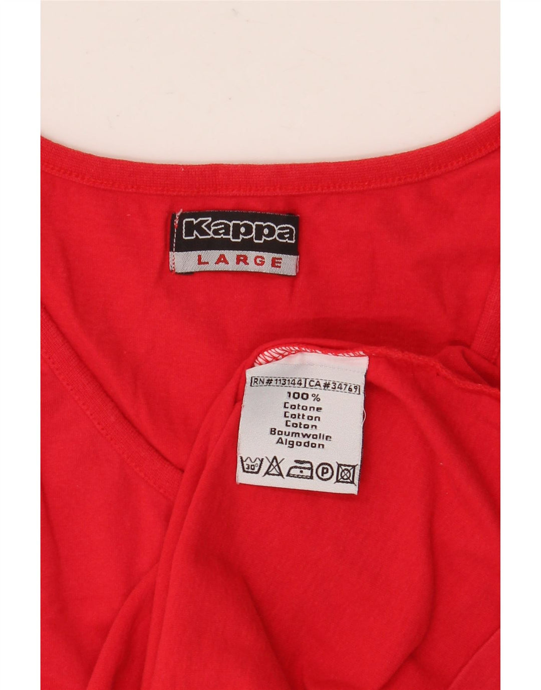 KAPPA Mens Vest Top Large Red Cotton
