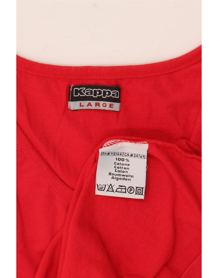 KAPPA Mens Vest Top Large Red Cotton