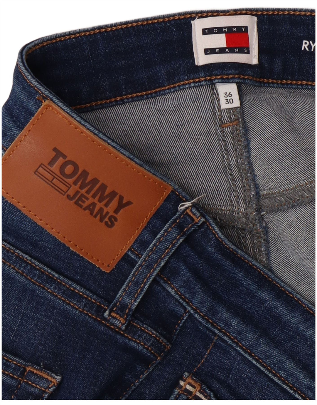 TOMMY HILFIGER Mens Ryan Regular Fit Straight Jeans W36 L30  Blue Cotton