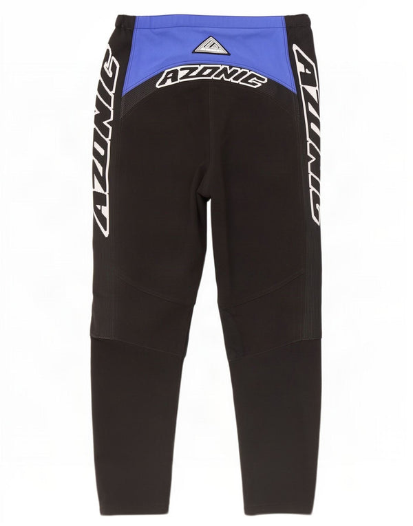 Azonic Mens Graphic Moto Racer Trousers W32 L28 Blue Colourblock Nylon