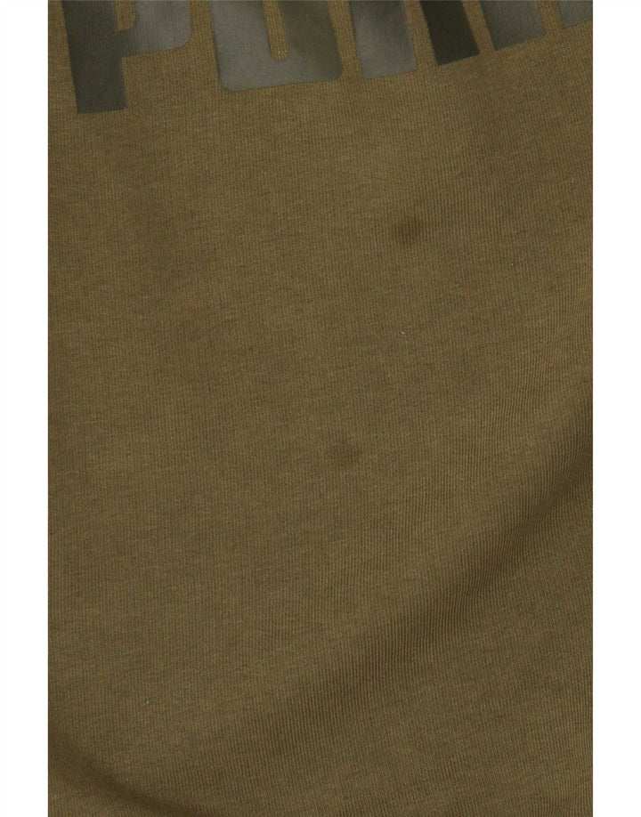Puma Womens Graphic Sweatshirt Jumper UK 16 Large Khaki