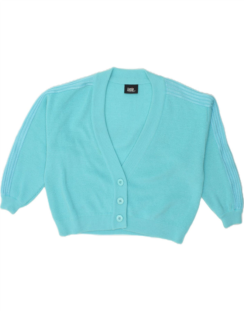 LUCIA Womens Loose Fit Cardigan Sweater UK 16 Large Turquoise Vintage Lucia and Second-Hand Lucia from Messina Hembry 