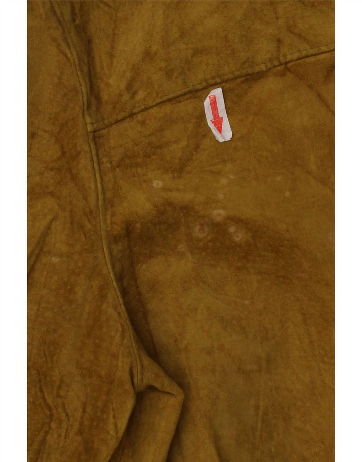 Vintage Womens Suede Jacket IT 48 XL Khaki