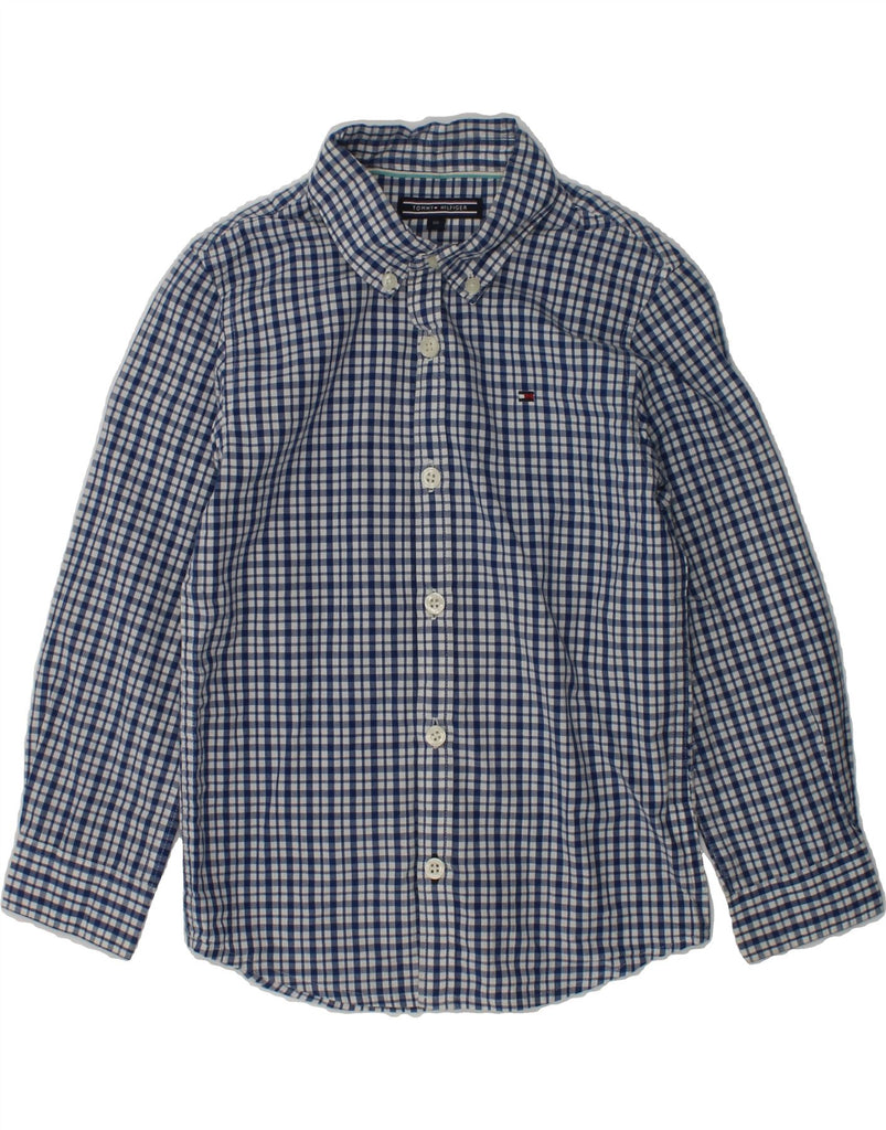 TOMMY HILFIGER Boys Shirt 4-5 Years Blue Check Cotton | Vintage Tommy Hilfiger | Thrift | Second-Hand Tommy Hilfiger | Used Clothing | Messina Hembry 