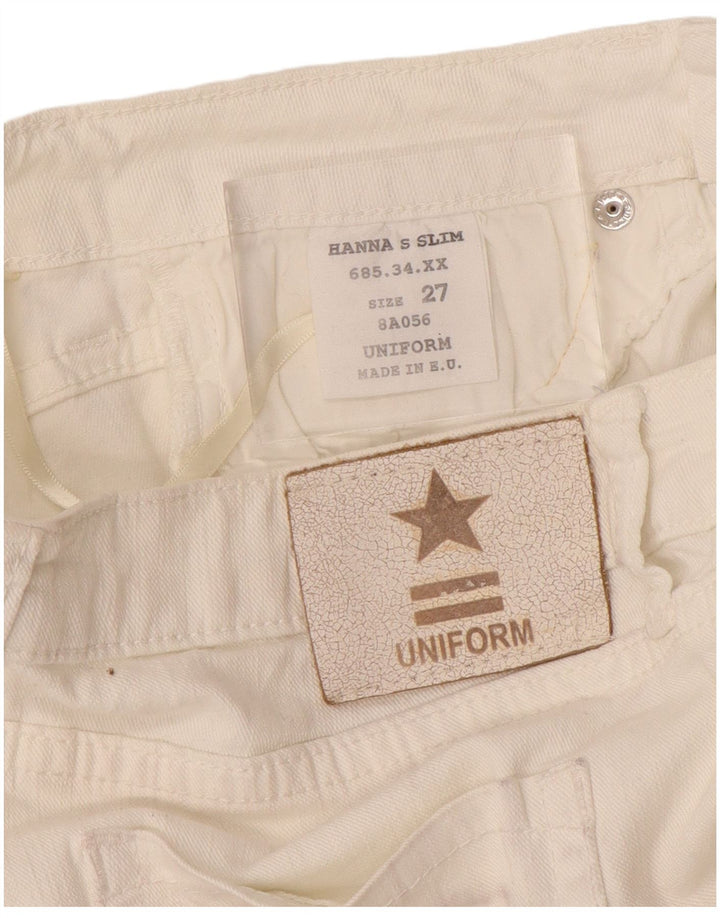 Uniform Womens Slim Jeans W27 L29 White Cotton