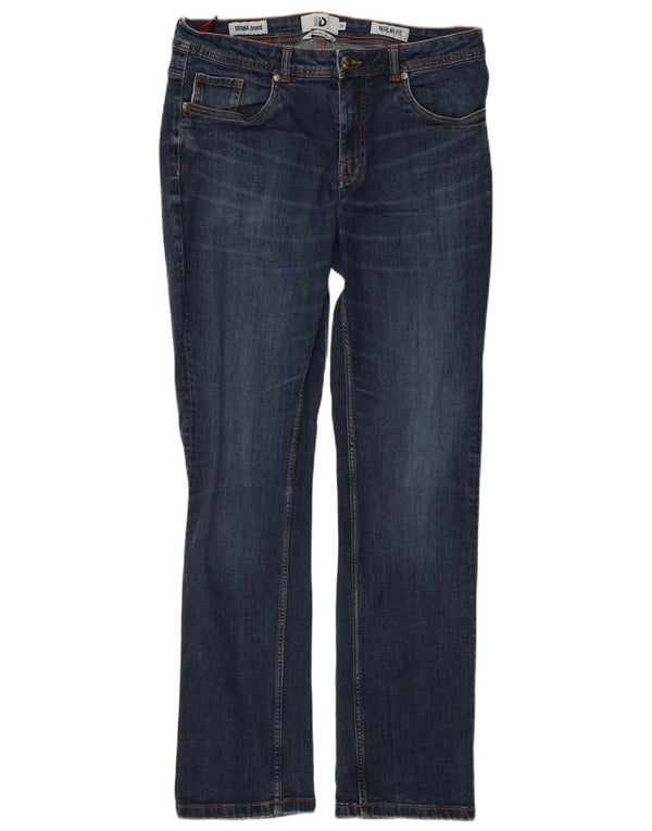 Dack's Mens Regular Straight Jeans IT 50 Large W34 L32 Blue Cotton