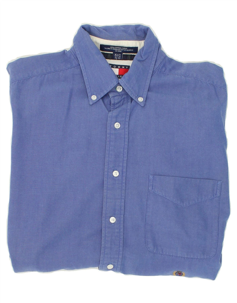 TOMMY HILFIGER Mens Shirt Size 15 1/2 Medium Blue Cotton | Vintage Tommy Hilfiger | Thrift | Second-Hand Tommy Hilfiger | Used Clothing | Messina Hembry 