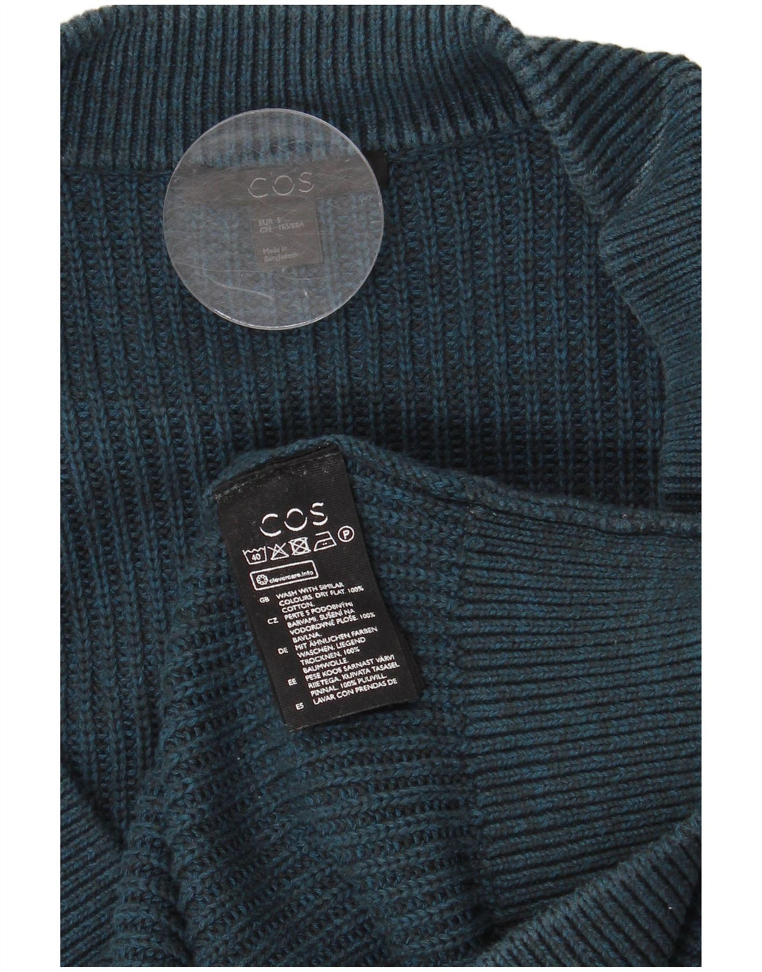 COS Womens Oversized 3/4 Sleeve Cardigan Sweater UK 10 Small Navy Blue