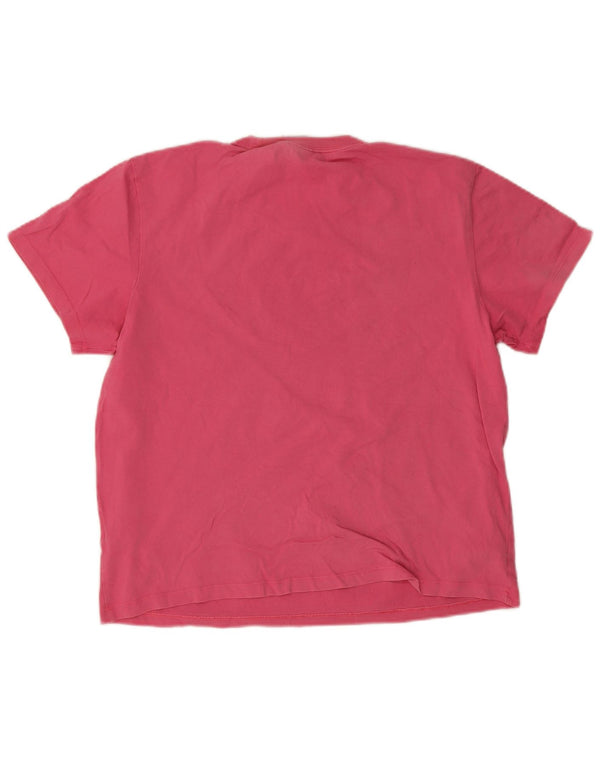 Adidas Womens Oversized Graphic T-Shirt Top UK 8/10 Small Pink Cotton