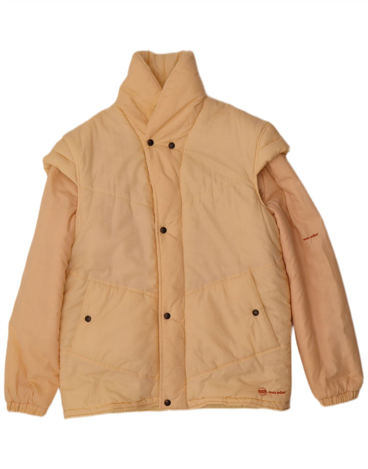 Vintage Mens Padded Jacket UK 40 Large Beige Polyester