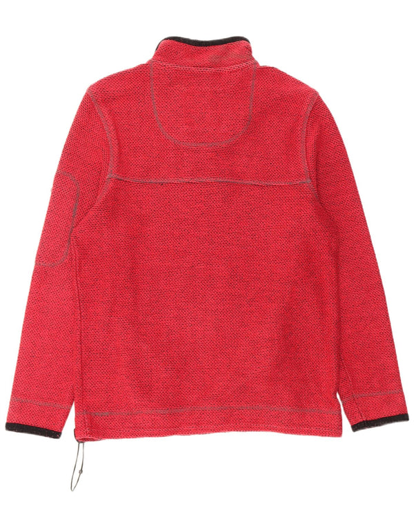Weird Fish Mens Zip Neck Sweatshirt Jumper Large Red Cotton
