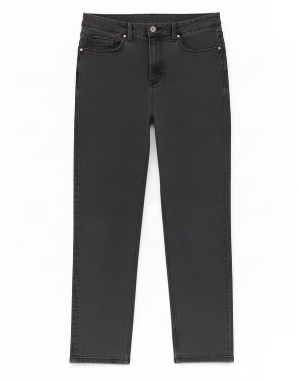 Marks & Spencer Womens Crop Straight Jeans UK 14 Large W30 L26 Grey