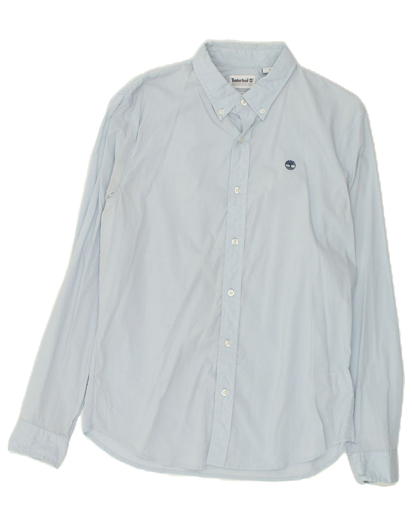 TIMBERLAND Mens Slim Fit Shirt Medium Blue Cotton | Vintage Timberland | Thrift | Second-Hand Timberland | Used Clothing | Messina Hembry 