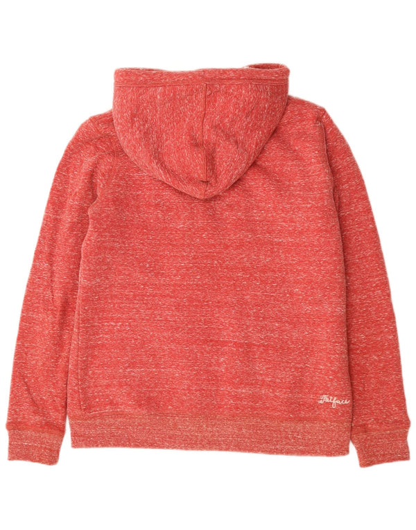 Fat Face Womens Oversized Zip Hoodie Sweater UK 10 Small Red Flecked Cotton