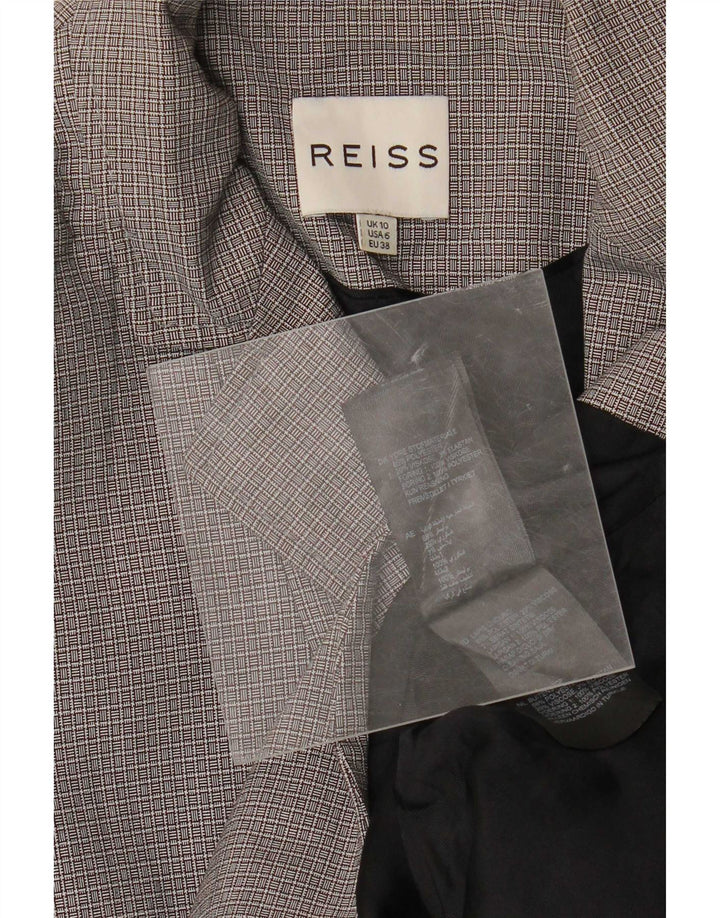 Reiss Womens 1 Button Blazer Jacket UK 10 Small Grey Polyester