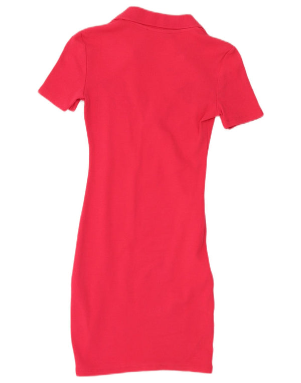 Zara Womens Polo Dress UK 8 Small Pink Cotton