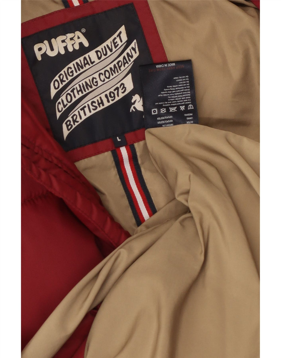 PUFFA Mens Hooded Padded Jacket UK 40 Large Red Nylon