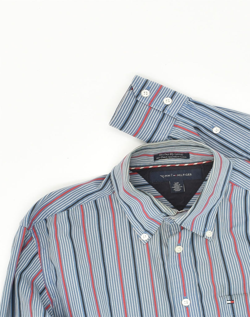 TOMMY HILFIGER Mens Shirt Small Blue Striped Cotton | Vintage Tommy Hilfiger | Thrift | Second-Hand Tommy Hilfiger | Used Clothing | Messina Hembry 