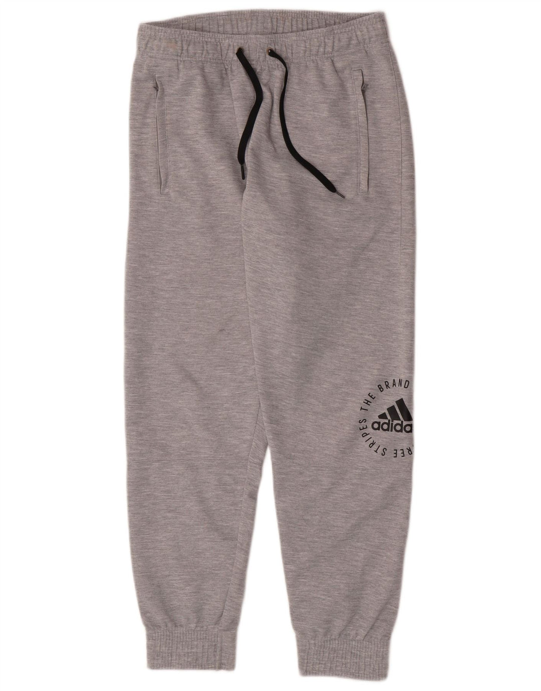 Adidas Mens Graphic Tracksuit Trousers Joggers Medium  Grey Polyester